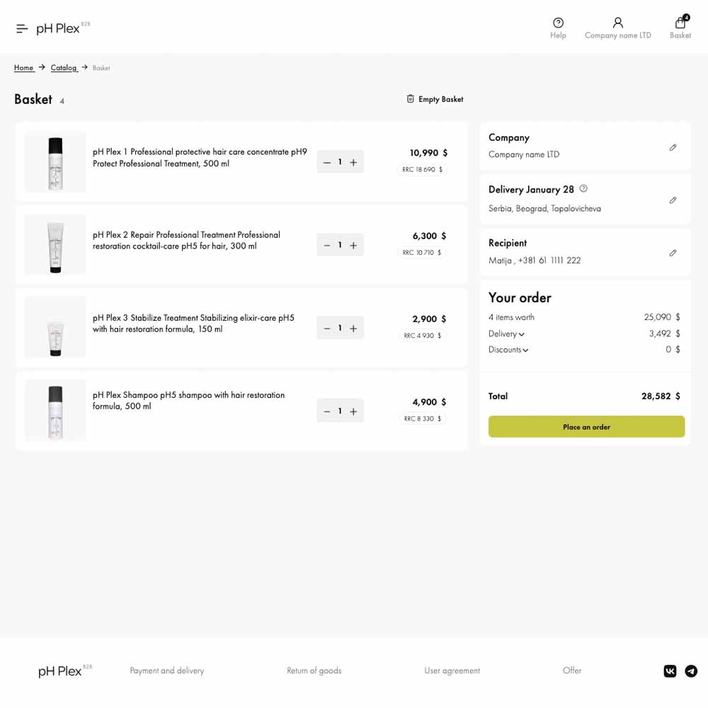 Cart page in one window