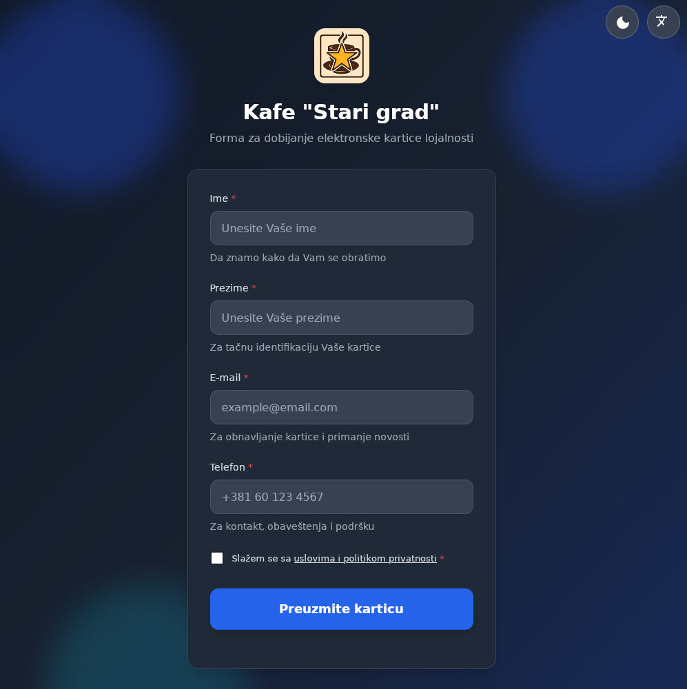 Client Onboarding Page